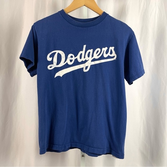 Majestic Dodgers Large Retro 80's Graphic Tee Shirt Baseball MLB Grunge - Picture 1 of 7